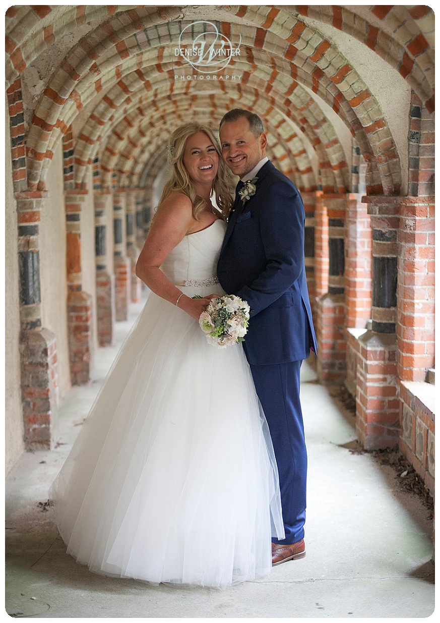 Bride and groom in the chapel at Horsley Towers Wedding 