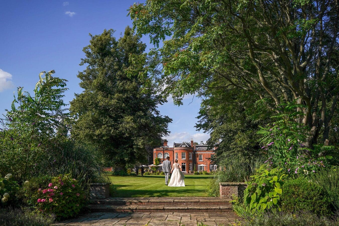 wedding image from the royal berkshire hotel gardens